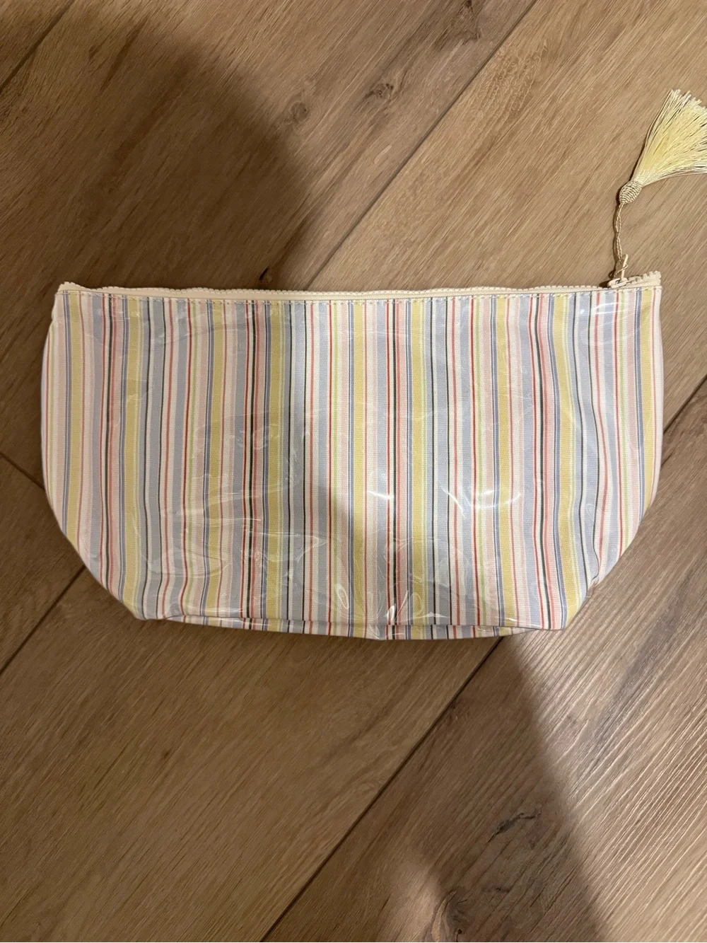 Farm Friends Makeup Bag LARGE ribbon stripe.